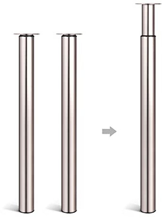 Dhouse Table Legs 2-Pack Breakfast Bar Leg 710-1100mm Adjustable DIY Metal Folding Desk Legs Kitchen Worktop Loft Legs for Furniture Table Coffee Table Dining Table 60mm Diameter(Nickel Brushed)