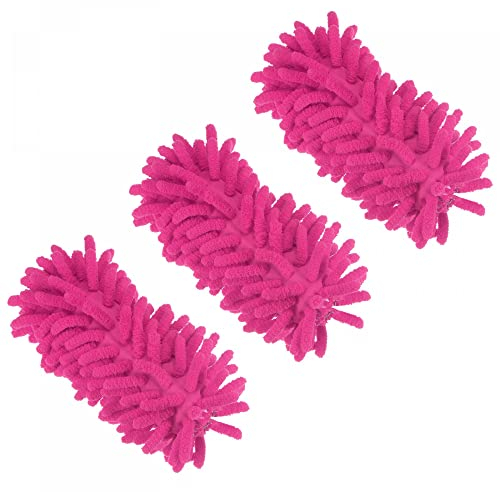 sourcing map Plumero de Microfibra para Limpiar Cabezal de Repuesto de 5,5 Pulgadas para Herramienta de Cepillo en Ventana, Muebles, Rosa roja, Paquete de 3
