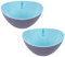 YöL Set of 2 Two Tone Large Plastic Salad Bowls Reusable Camping Summer Party BBQ Caravan