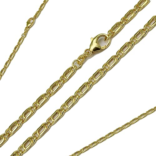 G & J Goldkette Tigerauge 333 8Karat 3,00mm 45-50cm Echtgold Gelbgold Halskette Collier Gold für Damen Herren und Kinder Made in Germany (Länge: 45cm)