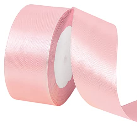 POPOYU Satinband Rosa 40mm, 23 Meters Dekoration Geschenkband Fein Schleifenband, Stoffband für Luftballons, Hochzeit, Taufe und Geburtstag Geschenke Der Valentinstag Verpackung von Geschenken