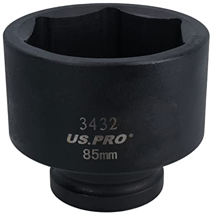 85mm 1in Drive Deep Metric Impact Impacted Socket 6 Sided Point Single Hex