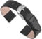 sourcing map Echtleder Band 16mm Breite, Glatt Flach Leder Uhrenarmband für Männer und Frauen, Schwarz