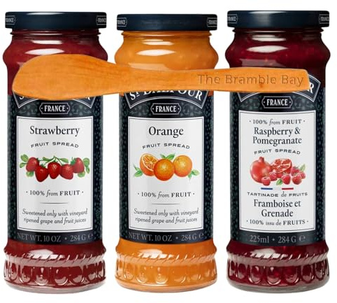 Jams & Preserves bundle includes Fruit Spreads Strawberry Jam 284g, Orange, Raspberry, Wooden spreader