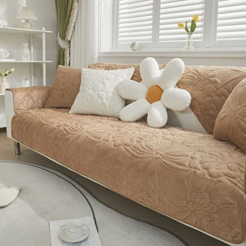WYJHNLBEDC Sofa/Couch überzug, Sofabezug L Form/U Form/Ecksofa 3/2/1 Sitzer, Warmer Super Weicher Samt Sofaschoner Decken rutschfest, Sofaschutz Decke Hund Kratzschutz Katze, 90x180cm