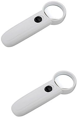 Garneck 2 Stücke Beleuchtet 15x Lupe Für Karte Lesen Handheld Schmuck Lupe Licht