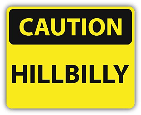 WildeBabsKLBT 11cm 2xHochwertiger Auto-Aufkleber Sticker Decal Autoaufkleber Aufkleber-Folie Wunschtext Danger Caution Achtung Vorsicht Hillbilly Zeichen G821