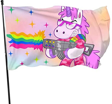Flagge 90X150cm Einhorn-Mais-Tötung Fahnen Polyester Dekoration Fähnchen Personalisierte Garten Banner Für Haus Hof Feiertage