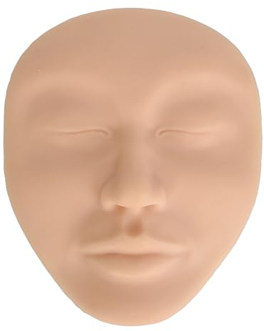 Sonew 5D Make-up-Übung Schaufensterpuppe, Silikon Tattoo Übungsgesicht, Microblading Training Vollgesichts Übungshaut für Semi permanentes Make up(Hellbraun)