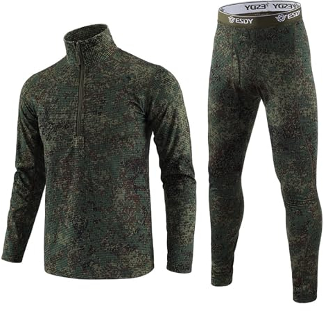 Thermoanzug Fussball Thermo Hemd Herren Unterhosen Männer Lang Thermoshirt Thermoanzug Herren Thermounterwäsche Herren Laufhose Thermounterwäsche Für Herren Xxxl Unterwäsche Herren(1-Dark Green,S)