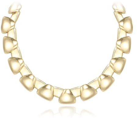 EVER FAITH Chunky Gold Choker Halskette für Damen, Vintage Art Deco Triangle Schmuck Geschenke