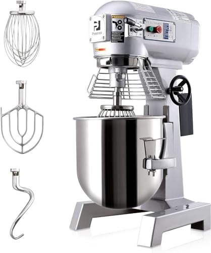 CREWORKS Commercial Food Mixer with Dough Hook 15L 600W Stainless Steel Stand Mixer Pizza Bakery Multifunction Blender 3 Speed Electric Dough Mixer for Bread Cake Hook Beater Whip