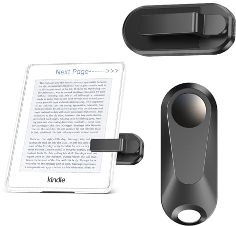 RF Fernbedienung zum Seitenwenden zum Lesen auf Kindle Paperwhite Oasis Kobo E-Book-eReader, Ferngesteuerter Kameraauslöser und Video, Seitenwender-Clicker für iPad-Tablets zum Lesen von Romanen