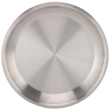 Stainless Round Dinner Plate Dish,304 Stainless Steel Serving Tray Kitchenware Round Metal Plate Large Camping Plate for BBQ Steak,Food Serving,Dishwasher Safe(3#)