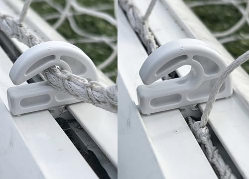Football Goal Open Net Hook Clips, For Aluminium Football Goals With 8mm Or 12mm Channel Gap, Twist Fit Goal Fixing Hooks (25 Net Hooks)