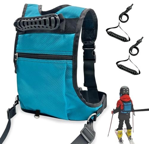 TECKZOON Imbracatura per Bambini da Sci e Snowboard, Imbracatura da Sci Bambini Principiante Snowboard Zaino da Allenamento Corde di Sicurezza per L'apprendimento della Bicicletta da Skate