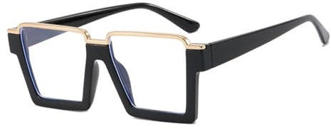 AOOLIA Quadrat Lesebrille Damen, Farbe Rahmen Schlank Lesen Gläser, Ultraklare Sicht Männer Frauen Lesebrille Lesehilfe (Schwarz, 2, x)