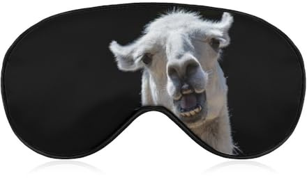 Dumm aussehende Tier-Alpaka-Lama-Schlafmaske mit verstellbarem Riemen, bequeme weiche Augenmaske, Schlafhilfe, lichtblockierende Augenmasken