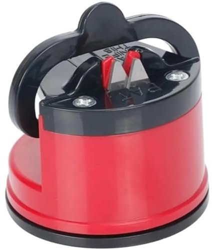Knife Sharpener Manual Sharpening Tool for Knives and Scissors Kitchen Gadgets (Red)