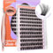 LASHVIEW Self Adhesive Lash Clusters Eyelashes,Press-on Lashes 10-16mm Individual Lash Extension Kit with Lash Tweezers,No Glue Needed Natural Self Adhesive N23 120Pcs