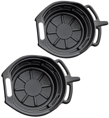 GLEAVI 2pcs Engine Oil Drain Container Oil Storage Pan Fit Car Bottom Pe Easy to Clean Store No Tools Needed