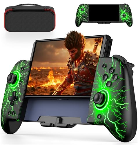 Elegamefy Handheld Switch Controller & Tragetasche für Nintendo Switch/OLED mit Programmierbar/Turbo, Harte Switch Tasche Aufbewahrung für JC Serie Controller und Switch Zubehörs