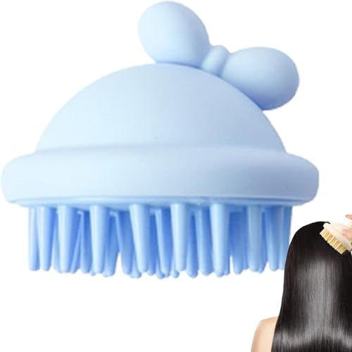 yupeuooe Silikon Scalp Scrubber, Cute Bow Knot Wet Dry Hair Massager Shampoo Brush, Silicone Shampoo Hair Massager Brush with Soft Bristles for Scalp Massage