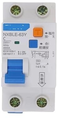 IONQXIDLD Disjoncteur électronique à Courant résiduel, NXBLE-63Y 16A 63A 10mA 30mA 1P + N 230V, disjoncteur différentiel, Interrupteur de sécurité(30mA 1P 1N,16A)