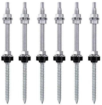 Generico Bulloni di fissaggio solari Viti di montaggio for tetto del pannello solare 4/6 pezzi M10 Accessori solari Staffa for tetto fotovoltaico in acciaio inossidabile 304(4PCS-300MM)