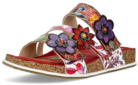 LAURA VITA Mules en Cuir pour Femmes Brcyano 16, Pointure:39 EU, La Couleur:Rouge