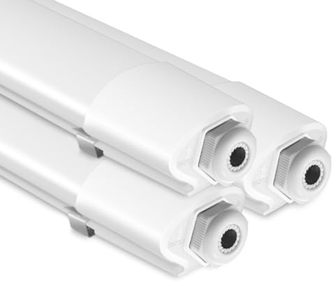 zemty 3 Stücke Feuchtraumleuchte LED Röhre 120CM, 3000K/4000K/6500K 36W 3960LM LED Deckenleuchte, IP65 Wasserfest Lichtleiste für Kellerlampe, Werkstattlampe, Küchenlampe, Badlampe