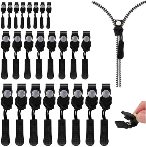 24 Stück Reißverschluss Reparatur Set Universal Reissverschluss Reparatur Set Schwarz 3 Größen Fix Reissverschluss Zipper Schieber Zipper Ersatz Set Für Jacken Koffer Ruckäcke