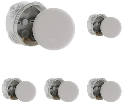 Boîtes de dérivation IP55 - Ø70x35mm - Blanc - Zenitech (Lot de 5)