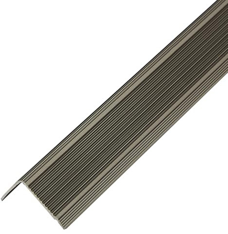 PRIOstahl Treppenkantenprofil Treppenprofil Winkelprofil Selbstklebende Leiste - 1 Stück Farbe: Champagner Ausführung: 20 x 30 x 2 mm Länge: 1340 mm geriffelter Treppenkantenschutz aus Aluminium