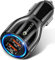 Shark Tooth USB Car Adaptor, 2 Port USB 3.0 Car Cigarette Lighter Phone Charger 30W 5A Fast Charging Compatible with iPhone Samsung Galaxy iPad Google - Black