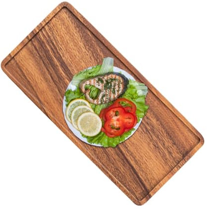 Plateau de service rustique en bois - plateau de table basse en noyer pour nourriture et décoration | Plateau de comptoir à barre rectangle pour desserts, organisateur de bijoux de vanité, plateau déc