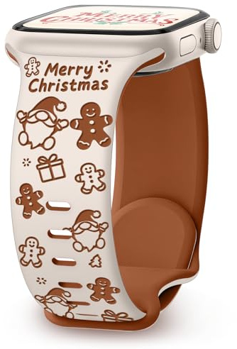 Christmas Gift for Christmas Apple Watch Bands for Women 49mm 46mm 45mm 44mm 42mm, Soft Silicone Santa Claus Snowflake for Apple Watch SE Band Series 11 10 9 8 7 6 5 4 3 2 1, Ultra 3, Ultra 2, Ultra