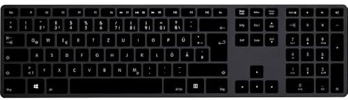 Matias FK418PCDCBB-DE Wireless USB-C® Aluminum Keyboard Kabellos Tastatur Deutsch, QWERTZ Schwarz