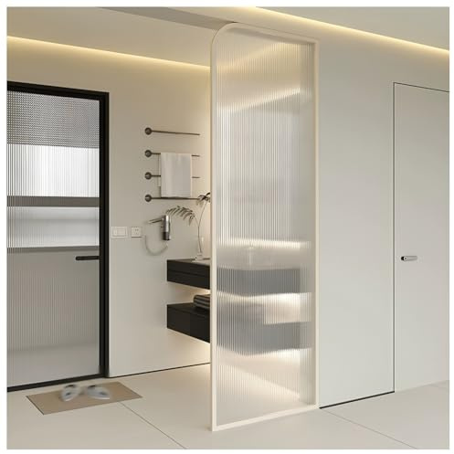 Feststehende Duschabtrennung Mit Rahmen, Geriffelte Duschabtrennung Für Bodengleiche Duschen, Einflügelige Wohnzimmertür Für Homeoffice, Pflegeleichtes Glas(Weiß,50x100 cm)