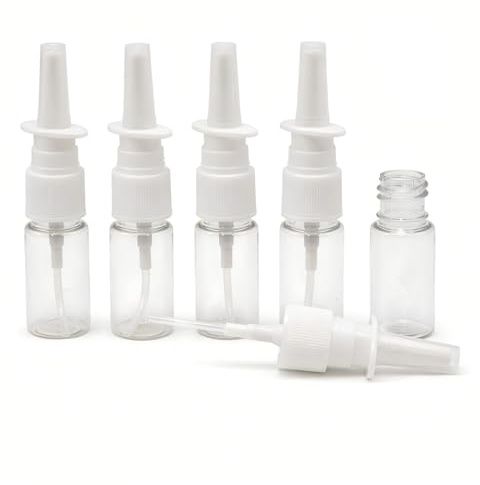 Elenviorina 5PCS 10ml Nasal Spray Bottles - Empty Fine Mist Sprayer Bottles - Clear Refillable Spray Containers - Portable Leakproof Design for Saline & Daily Care