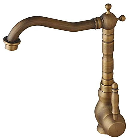 Ottone antico da cucina miscelatore rubinetto monocomando per lavello Giraffe rubinetto lavabo con bocca girevole