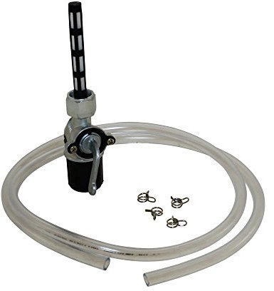 Benzinhahn schräg mit Wassersack inkl. 1m Schlauch und Klammern für Simson S50, S51, SR1, SR2 und für MZ/MUZ ETZ ES