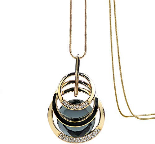 Mecool Triple Couche Collier Pendentif Longue déclaration Pendentif Collier Chandail Long chaîne Pendentif