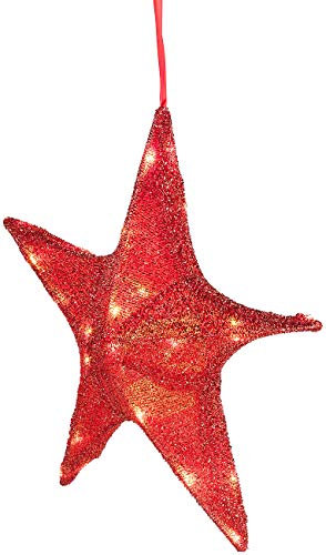 Britesta LED Stern XXL: Faltbarer XXL-Weihnachtsstern mit LED-Beleuchtung, Glitterrot, Ø 65 cm (Weihnachtsstern beleuchtet, Deko-Stern, Batterie)