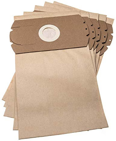 vhbw 5X Staubsaugerbeutel kompatibel mit Fakir/Nilco Classic, IC 115, 2180805, 2181805 Staubsauger - Papier, 31,5cm x 18cm Braun