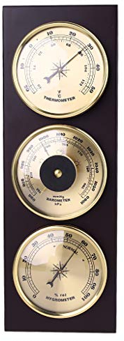 PLMN 3Pcs / Set Barometer Thermome-ter Hygrometer mit Holzrahmen Basis Wetterstation