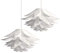 kwmobile 2x DIY Puzzle Lampe Lampenschirm - Lotus Design Schirm Deckenlampe Pendelleuchte Hängelampe Stehleuchte - Flower Puzzlelampe max. Ø 50cm Weiß