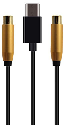 LOKEKE Câble USB C vers 2 RCA mâle de type C vers 2 RCA femelle, adaptateur pour smartphone/ordinateur portable/tablette/PC (0,8 m, M vers F)