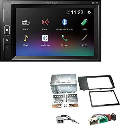 Pioneer DMH-A240DAB 2-DIN Autoradio Bluetooth DAB USB passend für Volvo V70 II 2004-2007 schwarz 2004-2007
