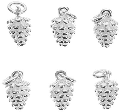 ABOOFAN 6 Stück Tannenzapfen Nuss Charms Armband Halskette Schmuck DIY Anhänger (Weiß) Party Favor
